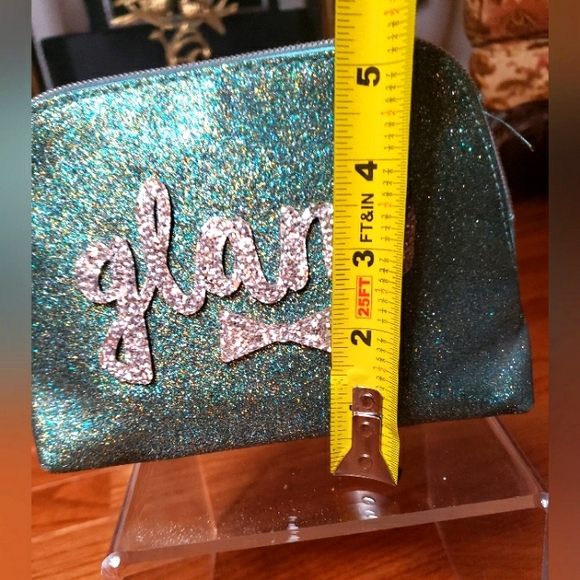 Cosmetic "Glam" bag sparkly turquoise small - Picture 4 of 4